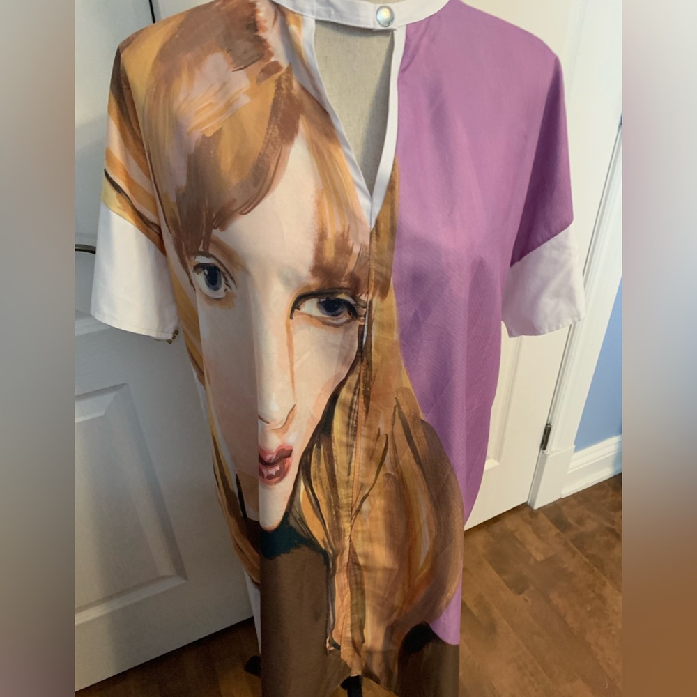Zara White and lavender dress like new